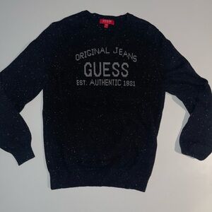 Guess Men's Dark Sweater with Logo